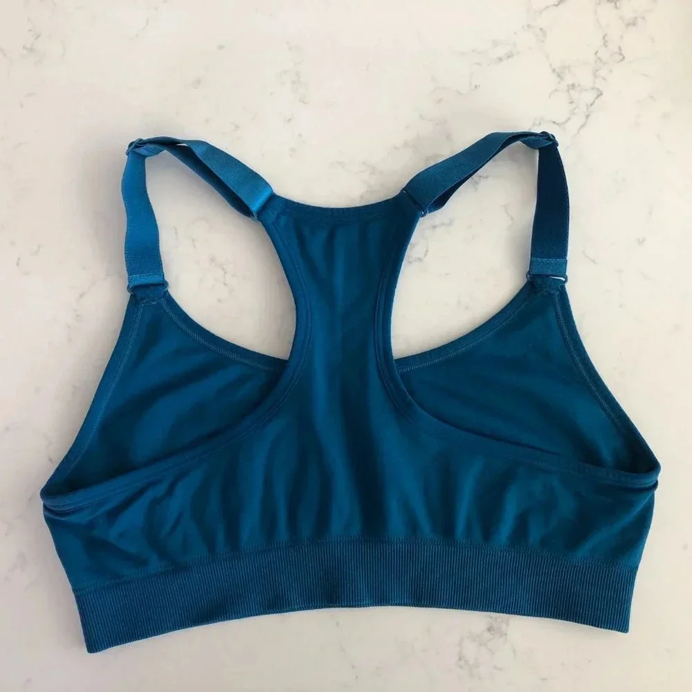 Puma Racer Back Sporty Activewear Pull On Bra Top Adjustable Straps Blue Size M - Picture 5 of 7